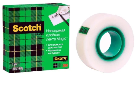 Клейкая лента канцелярская 3M Scotch Magic 810 (Ширина 19мм х 33м)